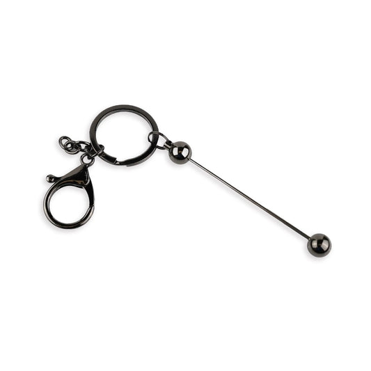 Master Maker Crafts -  Keychain Beadable with Lobster Claw - Black Gloss
