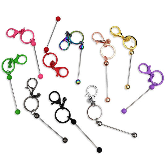 Master Maker Crafts -  Keychain Beadable with Lobster Claw - Black Gloss