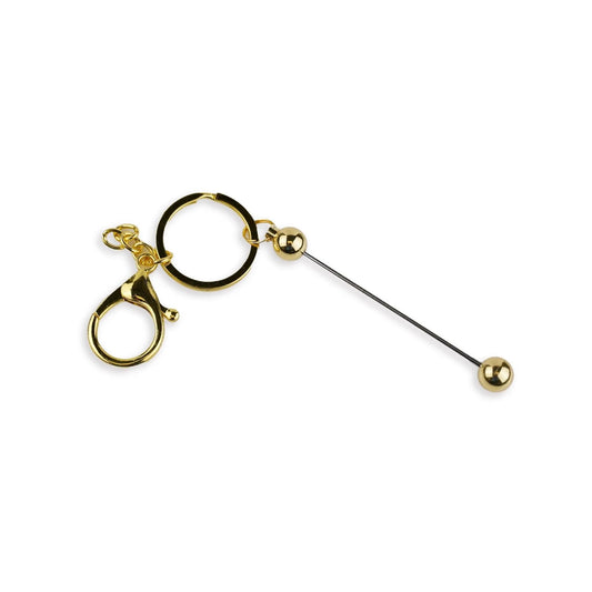 Master Maker Crafts -  Keychain Beadable with Lobster Claw - Gold