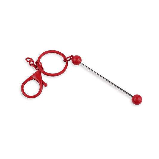 Master Maker Crafts -  Keychain Beadable with Lobster Claw - Red