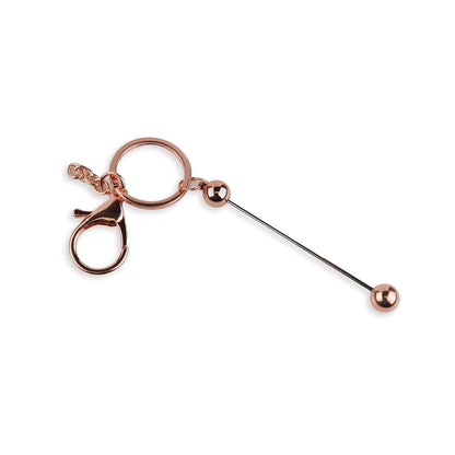 Master Maker Crafts -  Keychain Beadable with Lobster Claw - Rose Gold