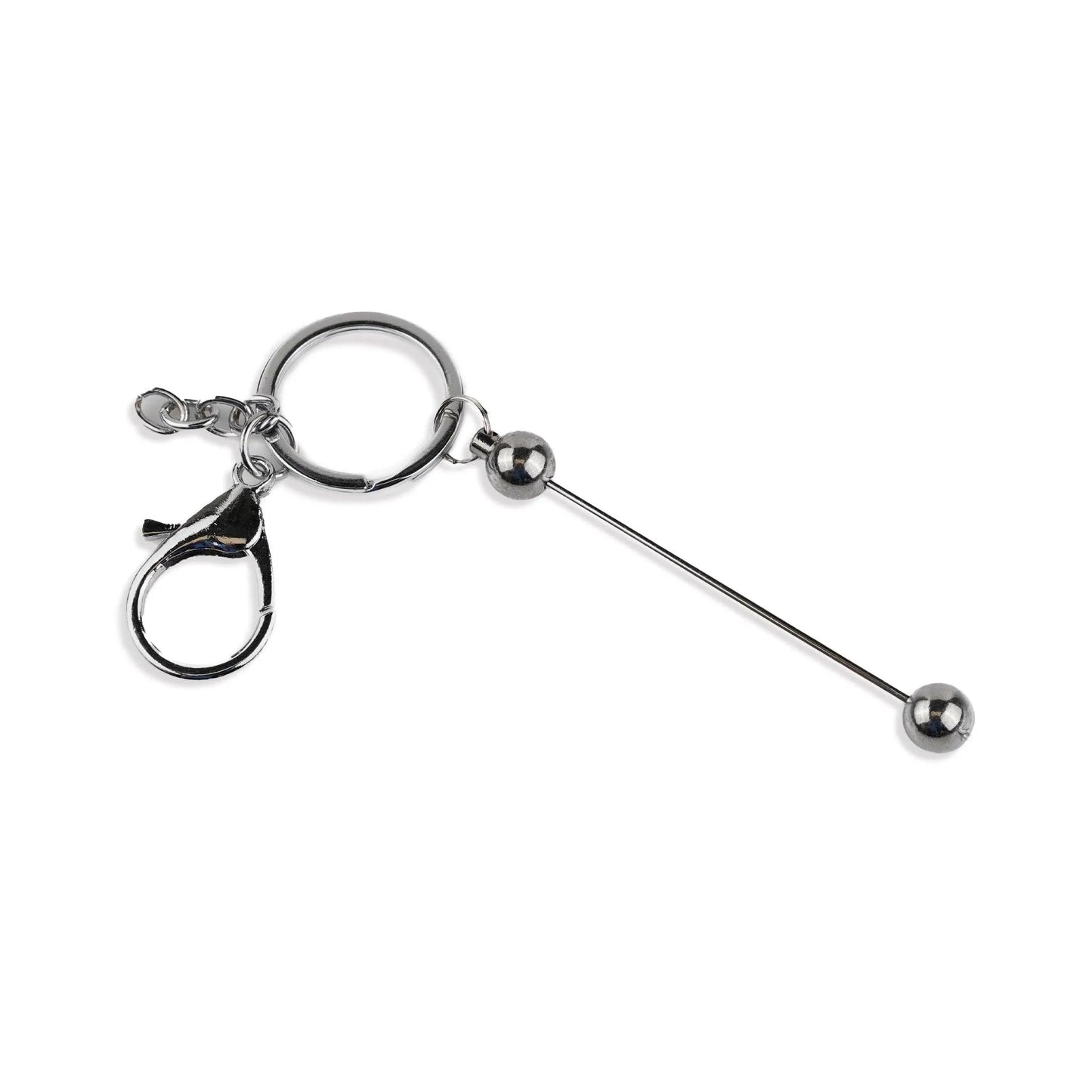 Master Maker Crafts -  Keychain Beadable with Lobster Claw - Silver