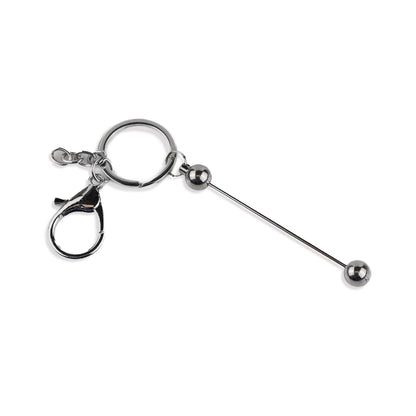 Master Maker Crafts -  Keychain Beadable with Lobster Claw - Silver