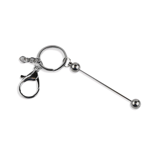 Master Maker Crafts -  Keychain Beadable with Lobster Claw - Silver