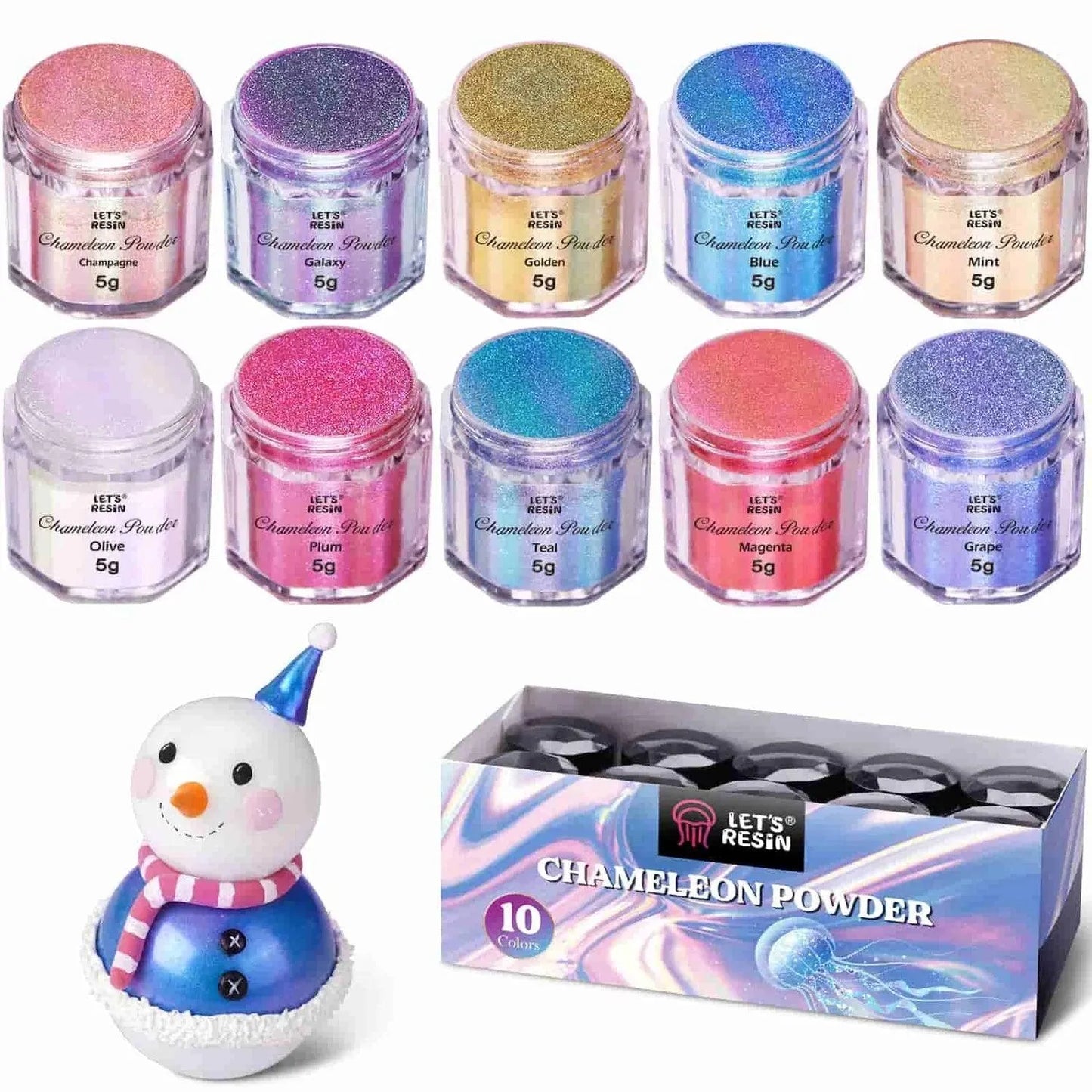 Let's Resin Chameleon Mica Powder - 10 Jar Set