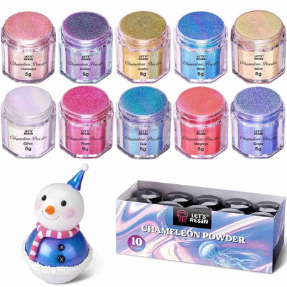 Let's Resin Chameleon Mica Powder - 10 Jar Set