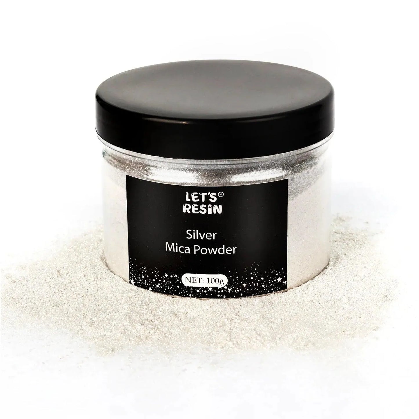 Let's Resin Mica Powder - Silver (3.5 oz)