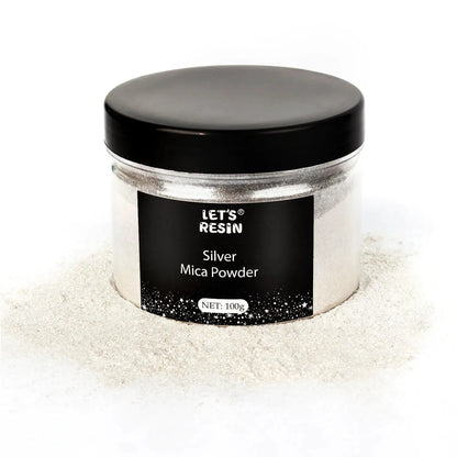 Let's Resin Mica Powder - Silver (3.5 oz)