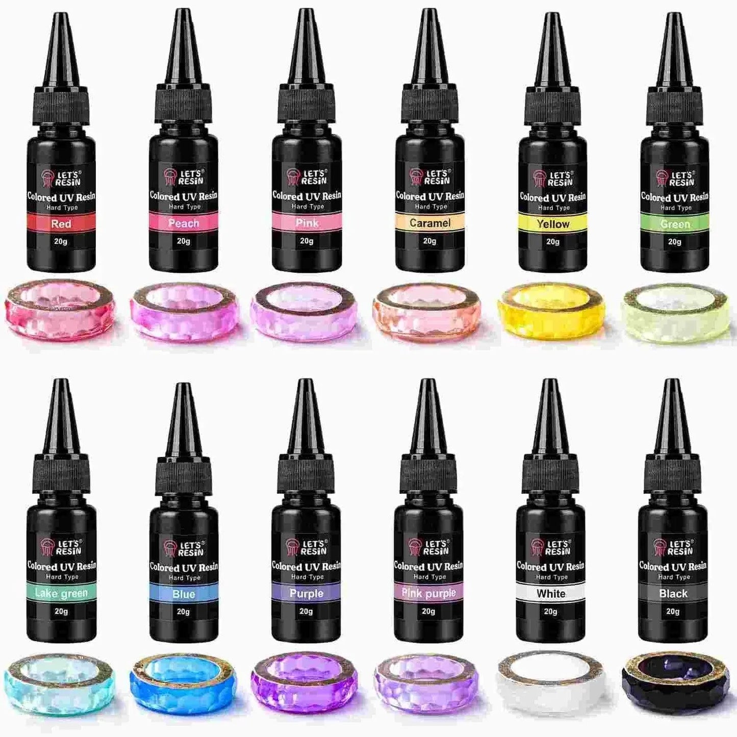 Let's Resin UV Resin - Translucent Color Set (12 - 20 gm Bottles)