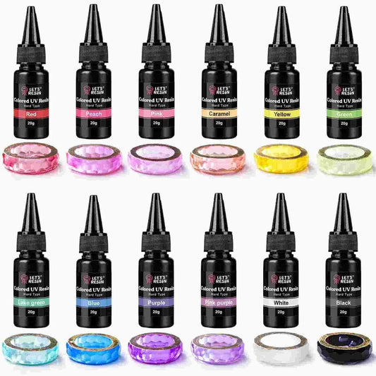 Let's Resin UV Resin - Translucent Color Set (12 - 20 gm Bottles)