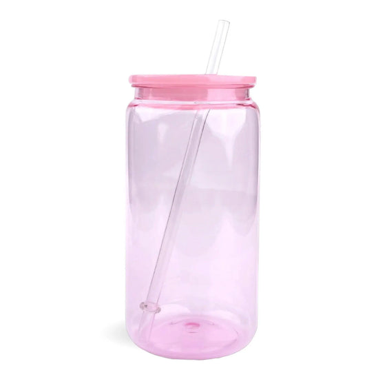 Master Maker Crafts -  16 oz Plastic Can Transparent - Light Pink