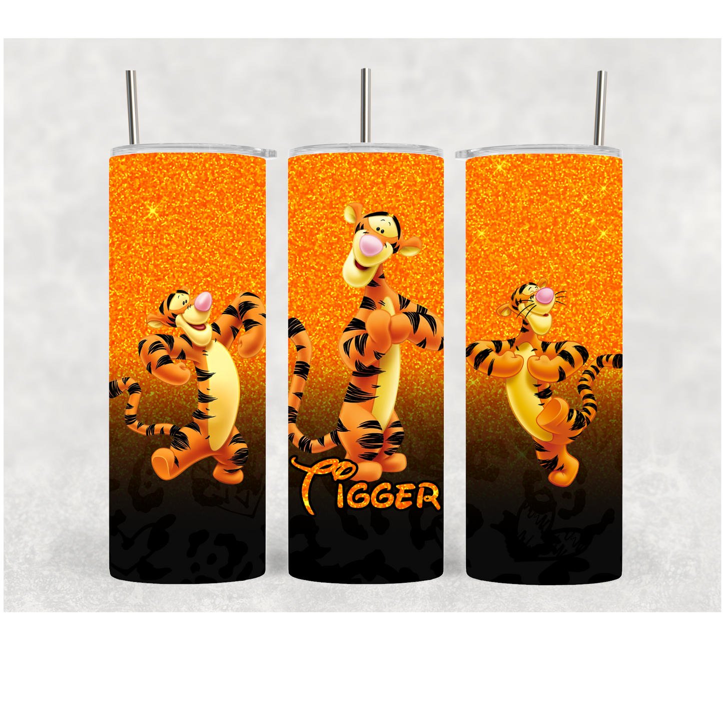 20oz Orange & Black Tiger