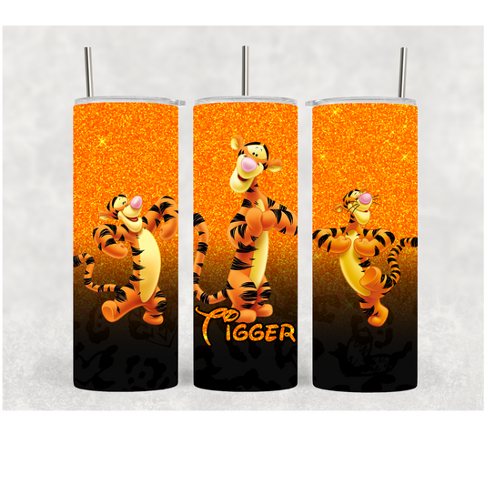 20oz Orange & Black Tiger
