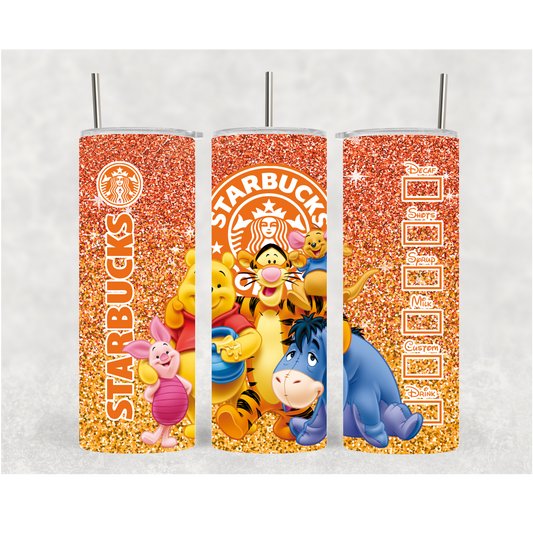 20oz Orange Glitter Coffee