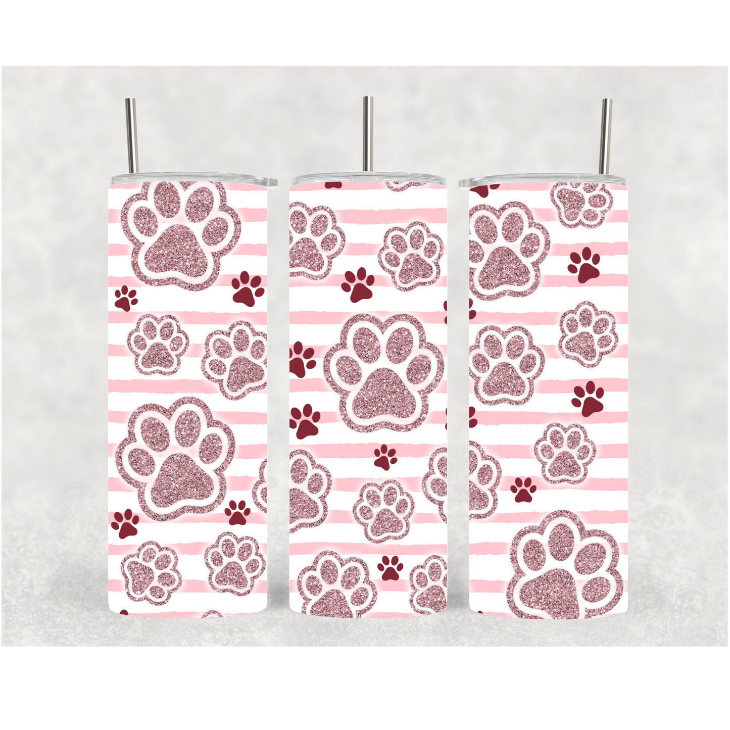 20oz Pink Paw Print