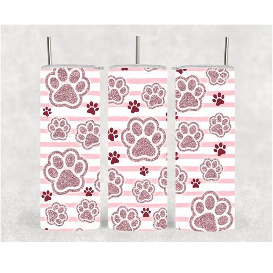 20oz Pink Paw Print