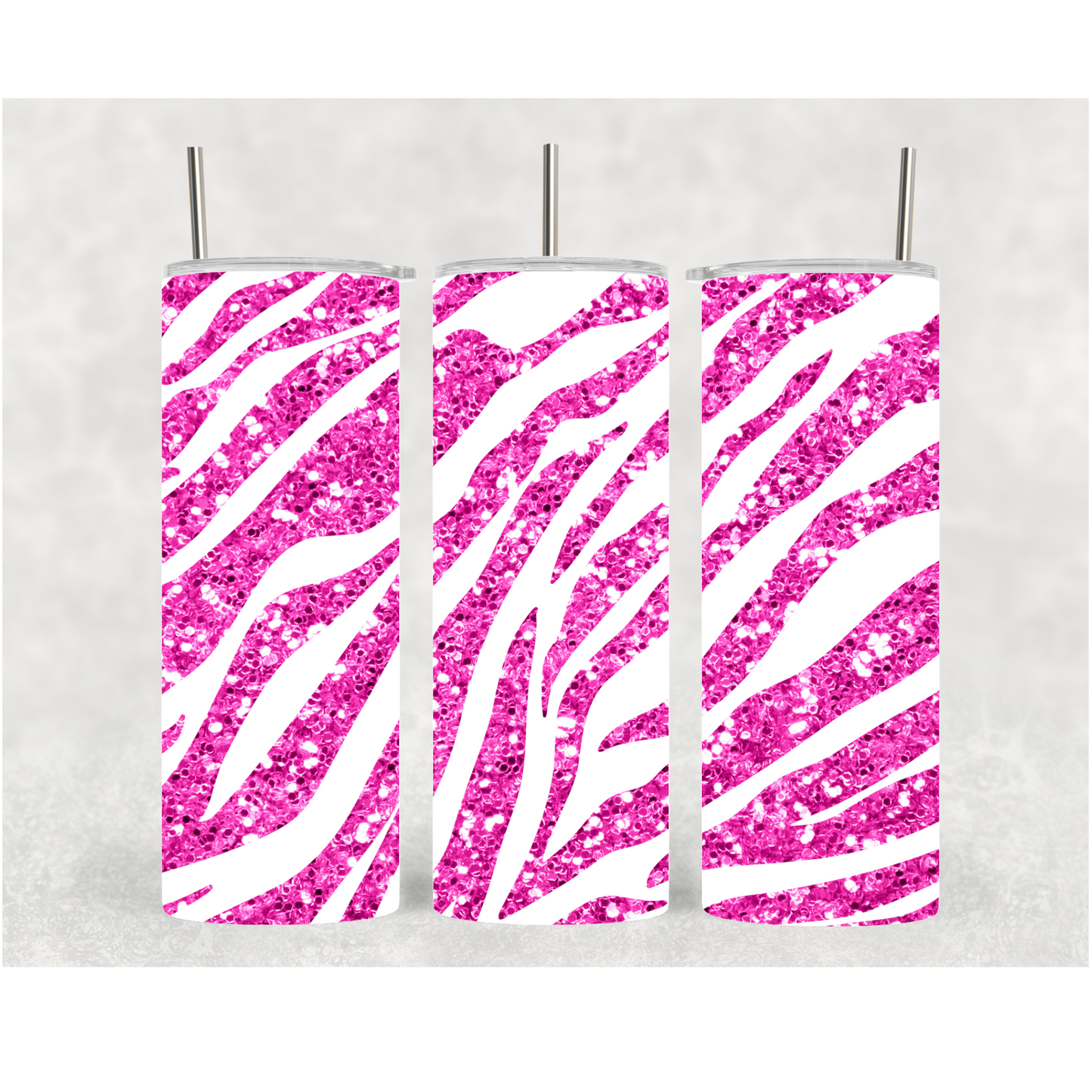 20oz Pink Zebra Print