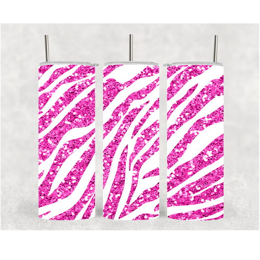 20oz Pink Zebra Print