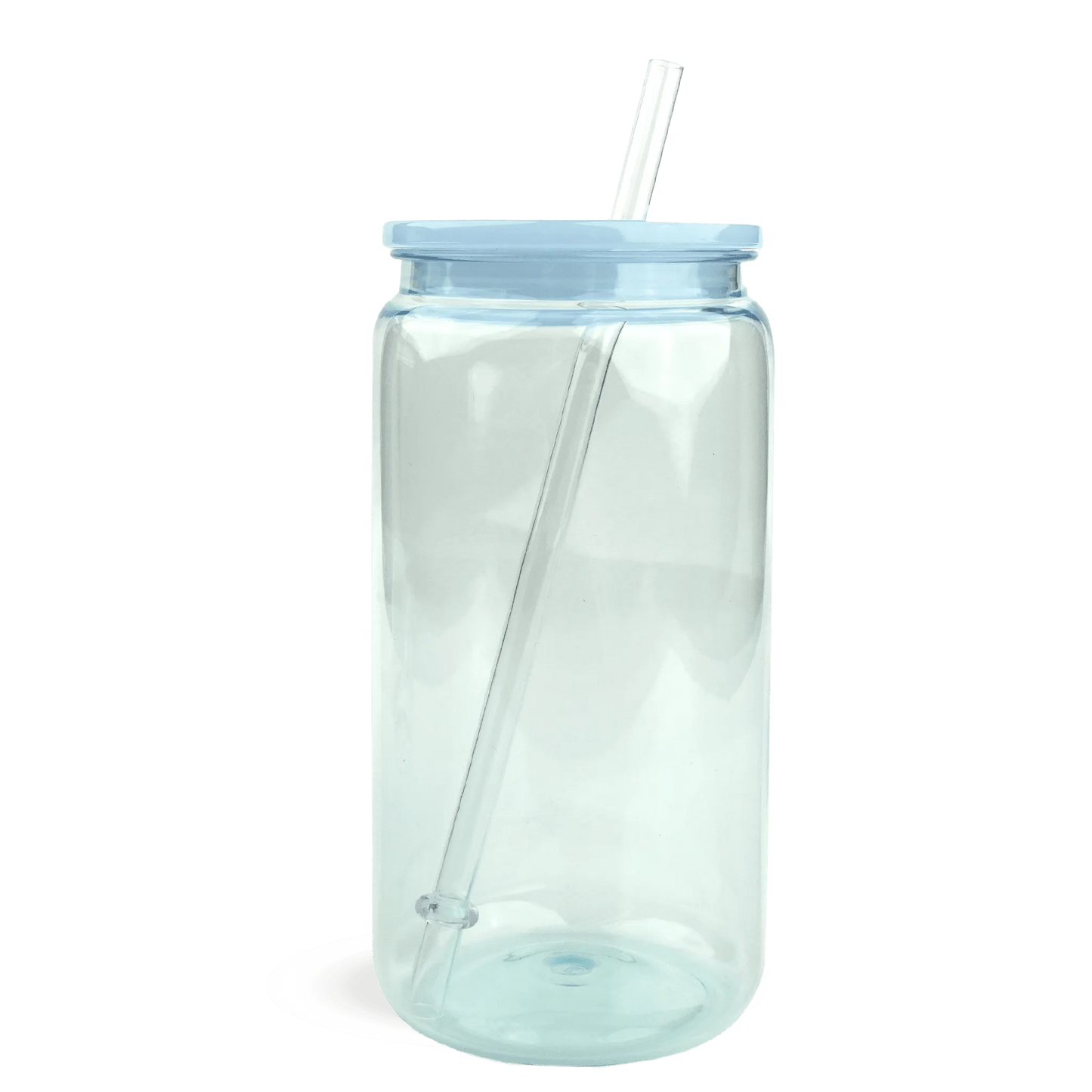 Master Maker Crafts -  16 oz Plastic Can Transparent - Light Blue