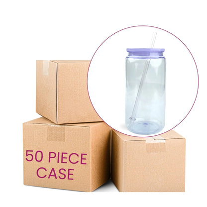 Master Maker Crafts -  16 oz Plastic Can Transparent - Purple