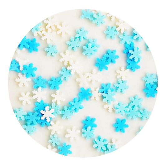 Master Maker Crafts -  Poly Clay Slices - Blue & White Snowflakes (2 oz Bag)