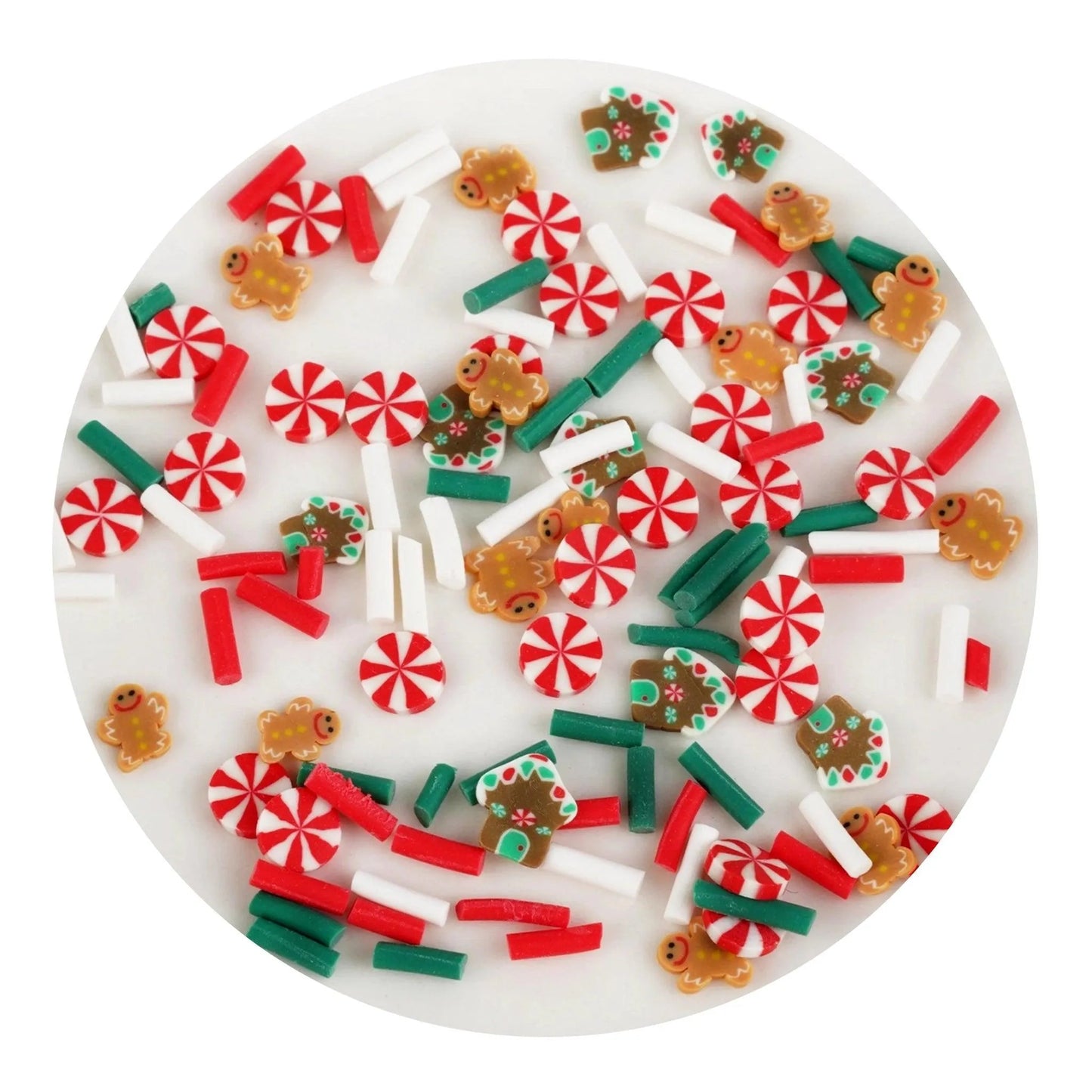 Master Maker Crafts -  Poly Clay Slices - Gingerbread & Candy (2 oz Bag)