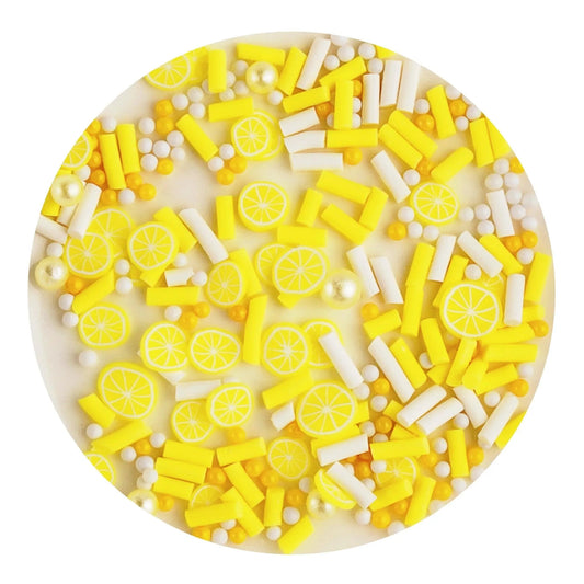 Master Maker Crafts -  Poly Clay Slices - Lemon & Pearl Sprinkles (2 oz Bag)