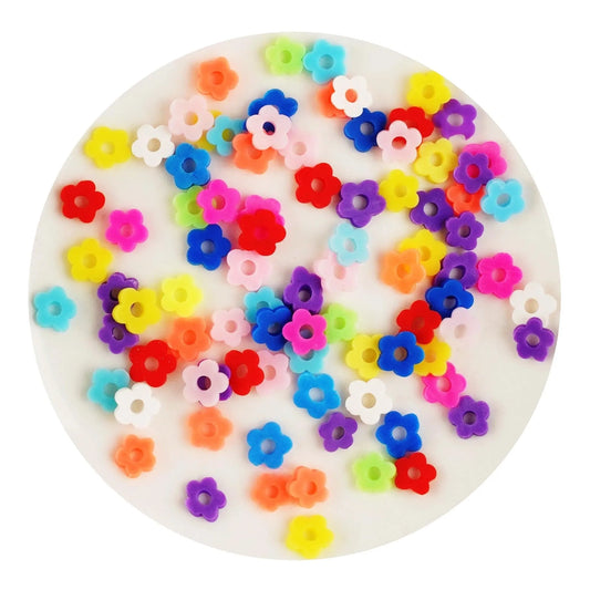 Master Maker Crafts -  Poly Clay Slices - Pastel Fancy Daisy Flowers (2 oz Bag)