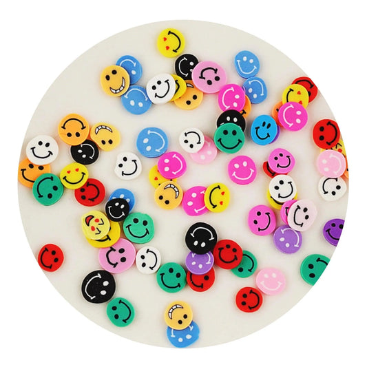 Master Maker Crafts -  Poly Clay Slices - Rainbow Happy Faces (2 oz Bag)