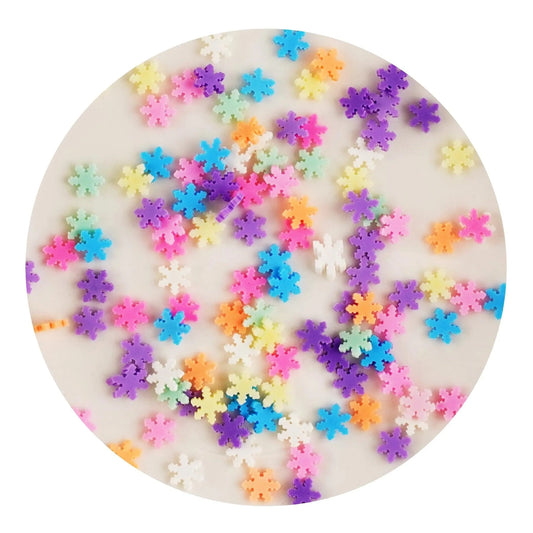 Master Maker Crafts -  Poly Clay Slices - Rainbow Snowflakes (2 oz Bag)