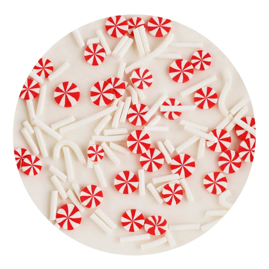 Master Maker Crafts -  Poly Clay Slices - Red & White Candy Sprinkles (2 oz Bag)