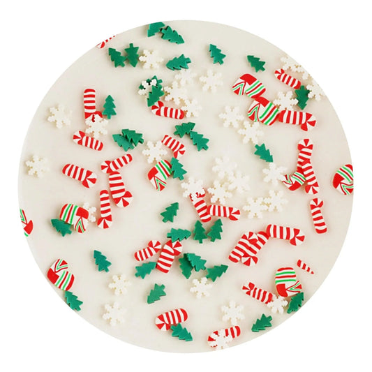 Master Maker Crafts -  Poly Clay Slices - Stockings, Trees & Snowflakes (2 oz Bag)