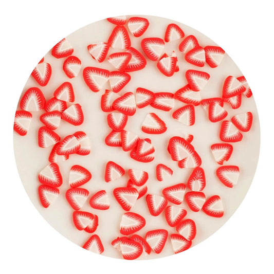 Master Maker Crafts -  Poly Clay Slices - Strawberry Slices (2 oz Bag)