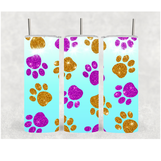 20oz Purple Gold Dog Print