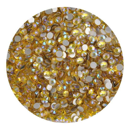 Master Maker Crafts -  Rhinestone AB Iridescent - Citrine  (1400 Non Hot Fix Stones - SS10)