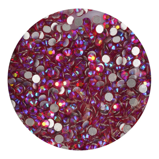 Master Maker Crafts -  Rhinestone AB Iridescent - Ruby Red  (1400 Non Hot Fix Stones - SS10)