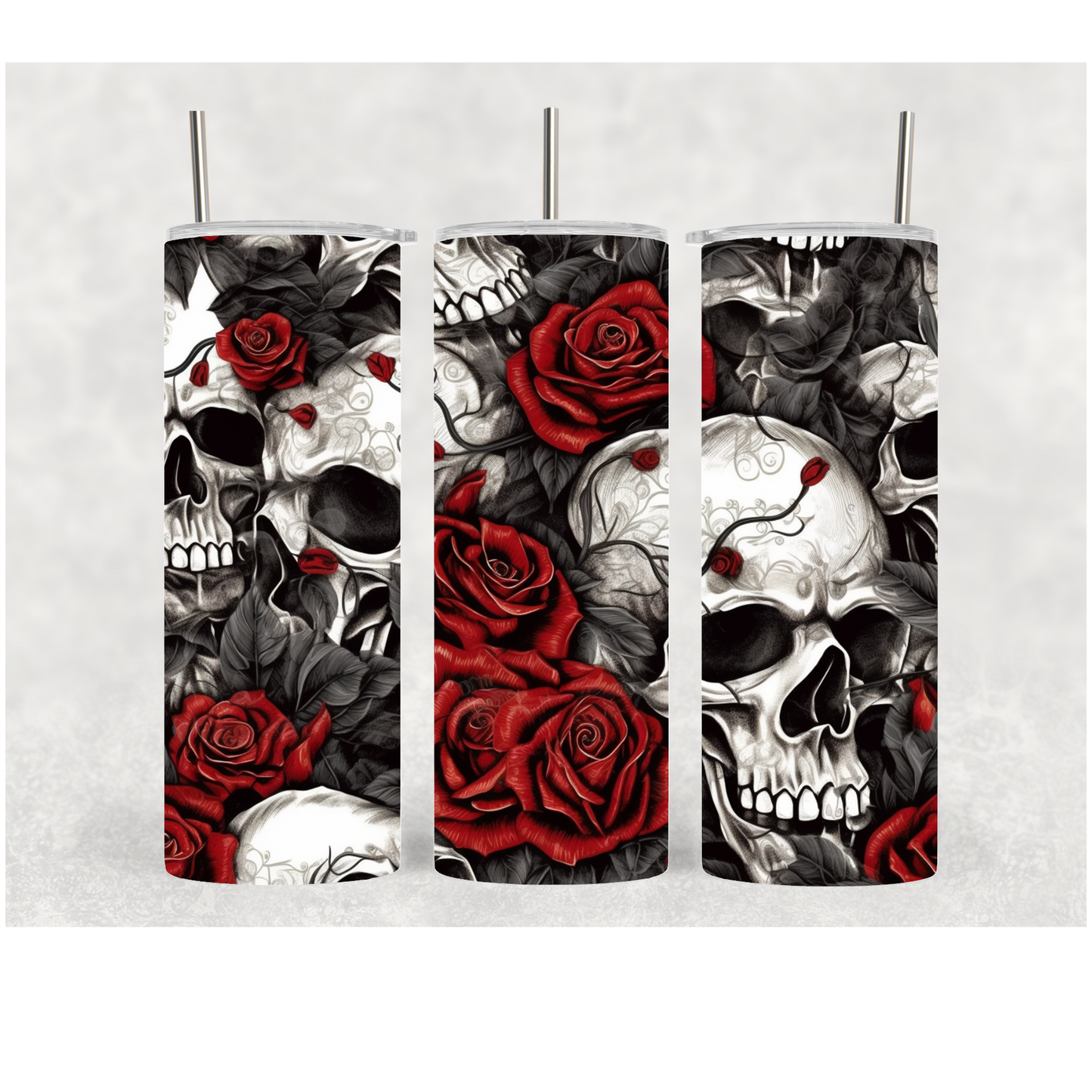 20oz Rose Skull