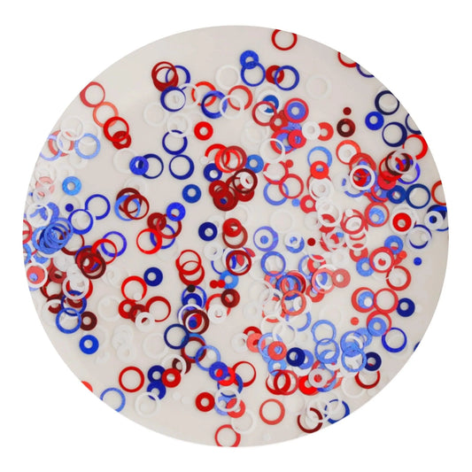 Master Maker Crafts -  Shaped Glitter Americana - Circles (2 oz Bag)
