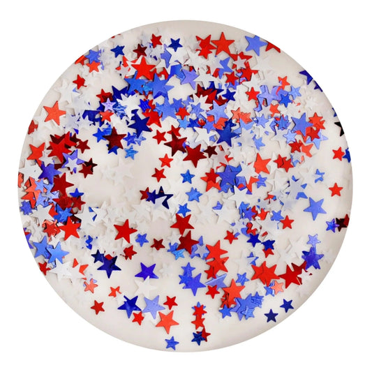 Master Maker Crafts -  Shaped Glitter Americana - Mini Stars (2 oz Bag)
