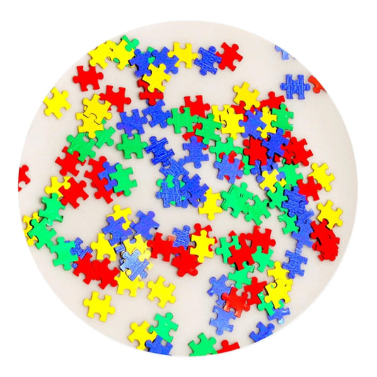 Master Maker Crafts -  Shaped Glitter Classic - Puzzle Piece Rainbow (2 oz Bag)