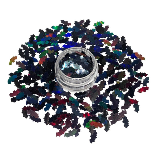 Master Maker Crafts -  Shaped Glitter Halloween - Bat Black Medium (2 oz Bag)