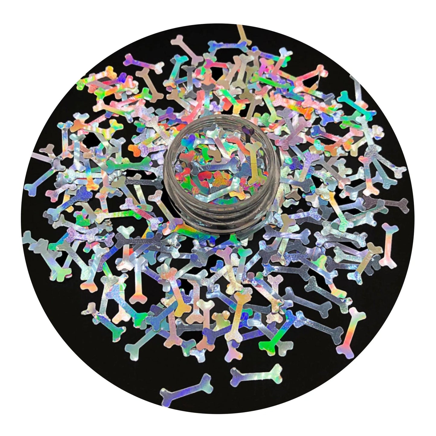 Master Maker Crafts -  Shaped Glitter Halloween - Bone Holographic (2 oz Bag)