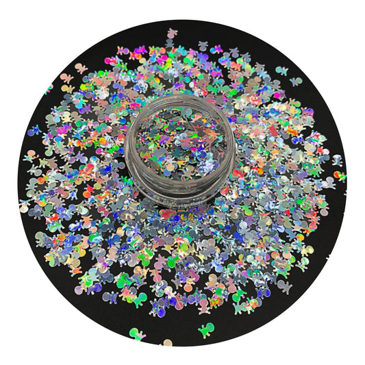 Master Maker Crafts -  Shaped Glitter Halloween  - Skull & Crossbones (2 oz Bag)