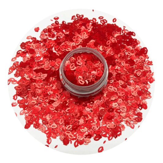 Master Maker Crafts -  Shaped Glitter Valentine - Lips Fancy Red (2 oz Bag)