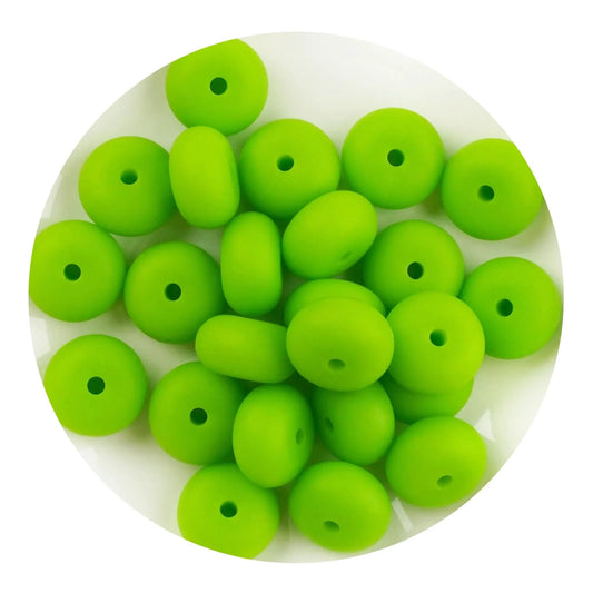 Master Maker Crafts -  Silicone Bead Abacus Disc - Chartreuse (5 Beads - 14mm)