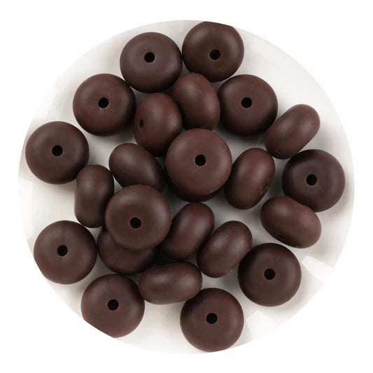 Master Maker Crafts -  Silicone Bead Abacus Disc - Chocolate  (5 Beads - 14mm)