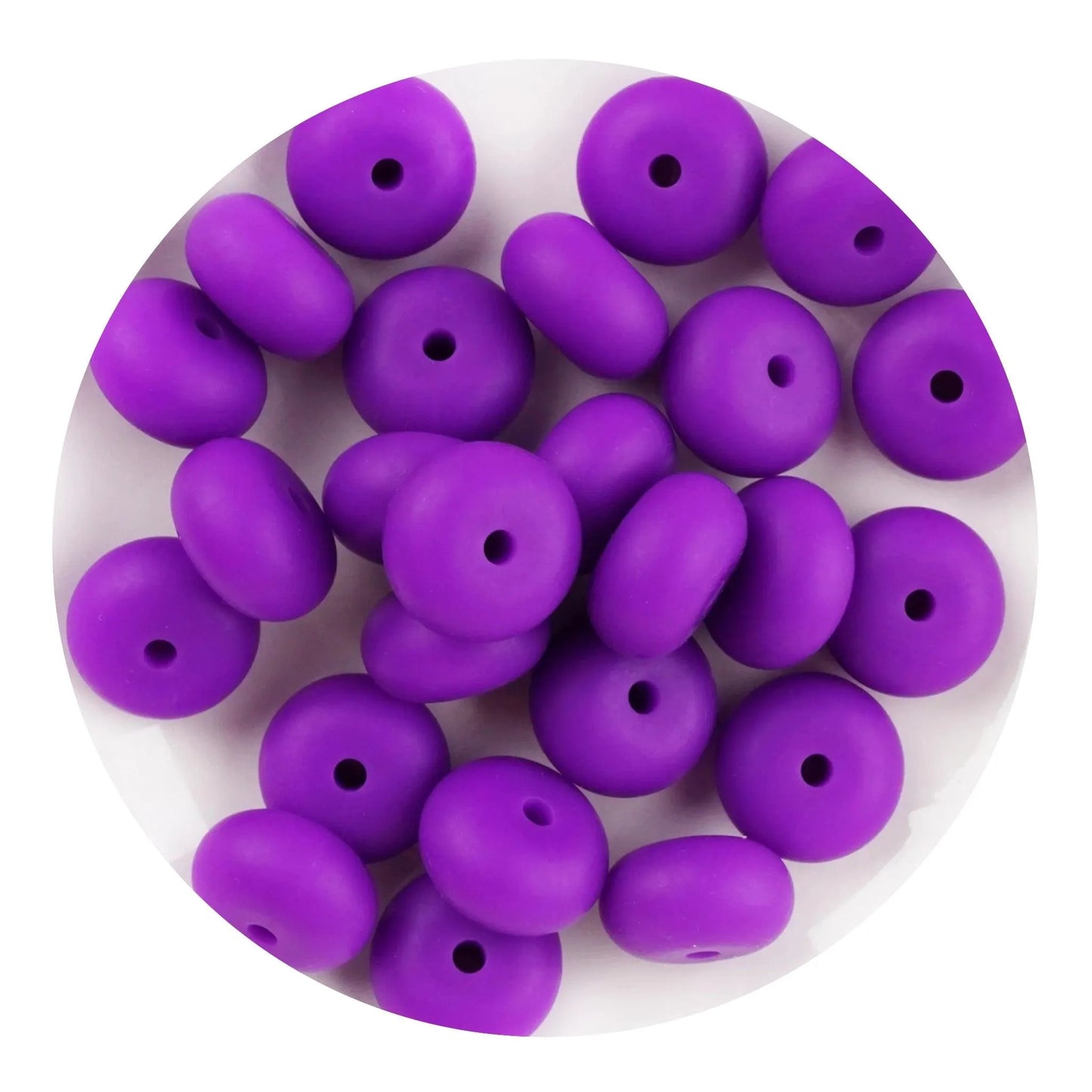 Master Maker Crafts -  Silicone Bead Abacus Disc - Dark Purple  (5 Beads - 14mm)