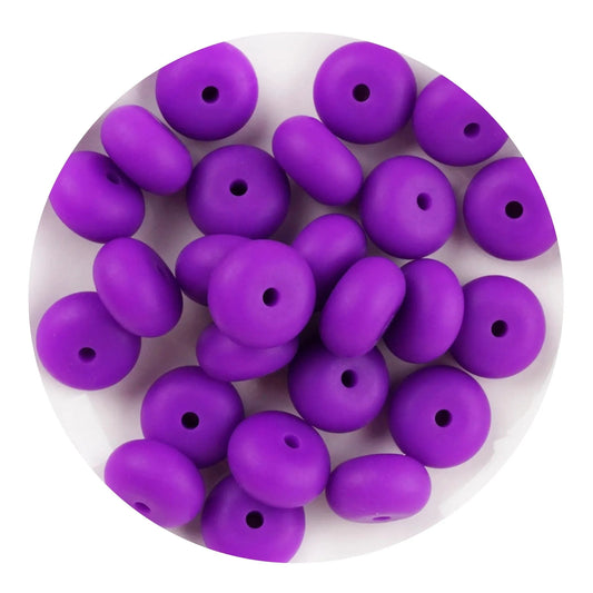 Master Maker Crafts -  Silicone Bead Abacus Disc - Dark Purple  (5 Beads - 14mm)