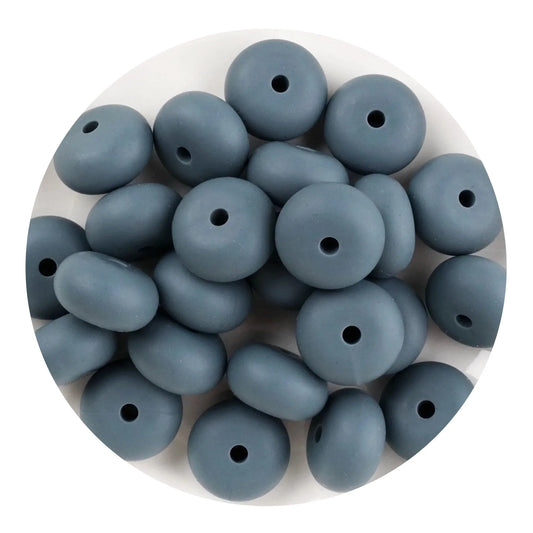 Master Maker Crafts -  Silicone Bead Abacus Disc - Dim Gray (5 Beads - 14mm)