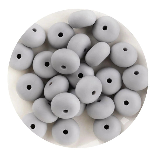 Master Maker Crafts -  Silicone Bead Abacus Disc - Gray  (5 Beads - 14mm)